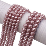 high quality crystal glass pearl beads in powder rose color
