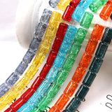 Crackle beads column shape in size 6x10mm