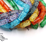 Crackle beads column shape in size 8x15mm