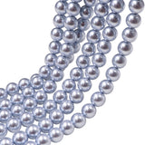 high quality crystal glass pearl beads in grey blue color