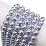 high quality crystal glass pearl beads in grey blue color