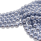 high quality crystal glass pearl beads in grey blue color