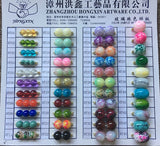 Floral glass beads in jade effect in 4mm